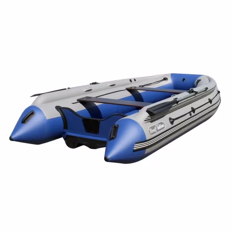 Надувная лодка ПВХ с фальшбортом Angler Reef Triton 340, НДНД, синий/серый