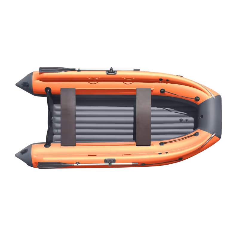 Надувная лодка ПВХ с фальшбортом Angler Reef Triton 360, НДНД, черный/оранжевый