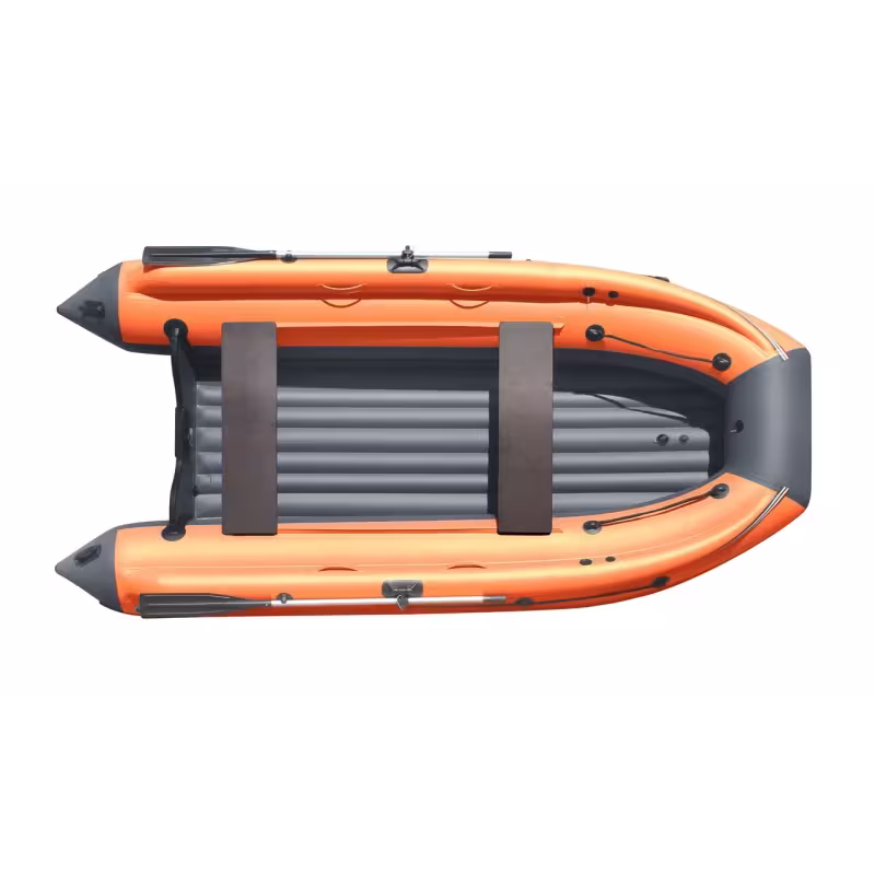 Надувная лодка ПВХ с фальшбортом Angler Reef Triton 360, НДНД, темно-серый/оранжевый