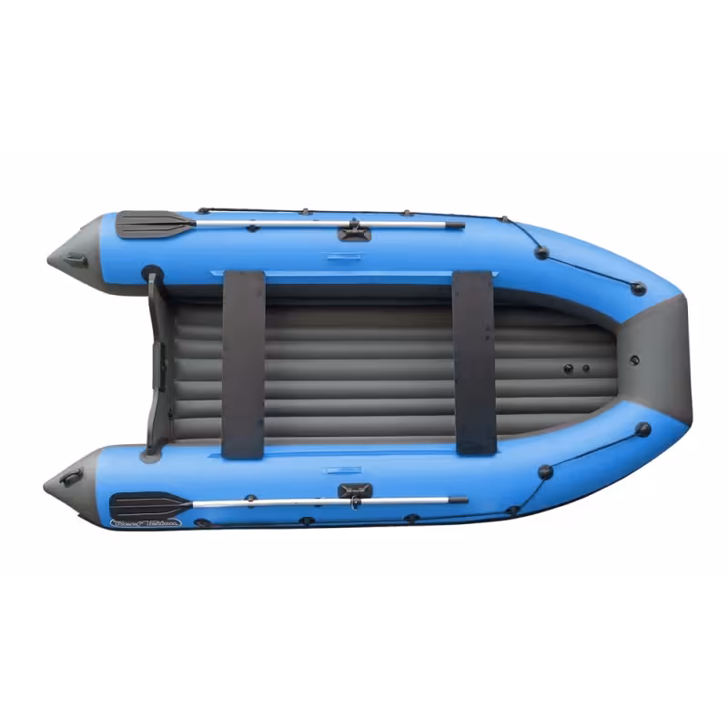 Надувная лодка ПВХ Angler Reef Triton 390, НДНД, голубой/серый