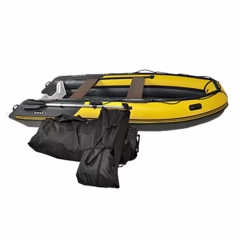 Надувная лодка ПВХ Angler Skat Triton 350, НДНД, темно-серый/желтый