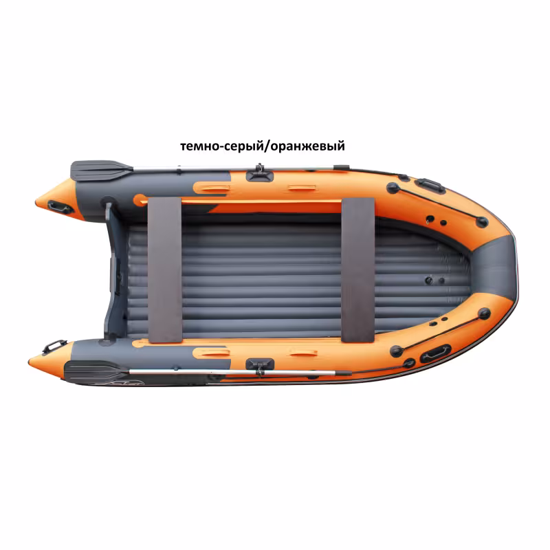 Надувная лодка ПВХ Angler Skat Triton 390, НДНД, темно-серый/оранжевый