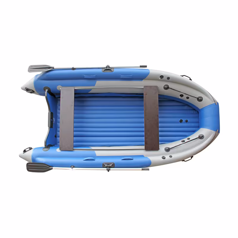 Надувная лодка ПВХ с фальшбортом Angler Skat Triton 400, НДНД, темно-серый/бирюзовый