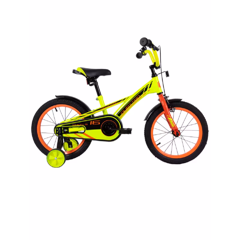 Велосипед детский Tech Team Quattro 16", 1 скорость, зеленый неон