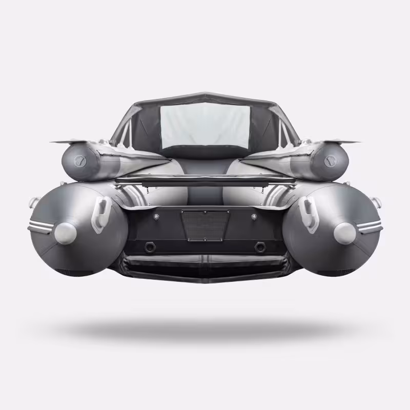 Надувная лодка ПВХ Gladiator E380X PRO, НДНД, светло-серый/темно-серый