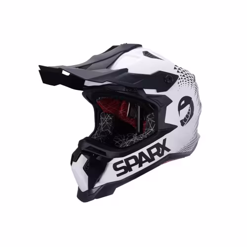 Мотошлем Sparx Raptor JH-601, белый/черный, размер S