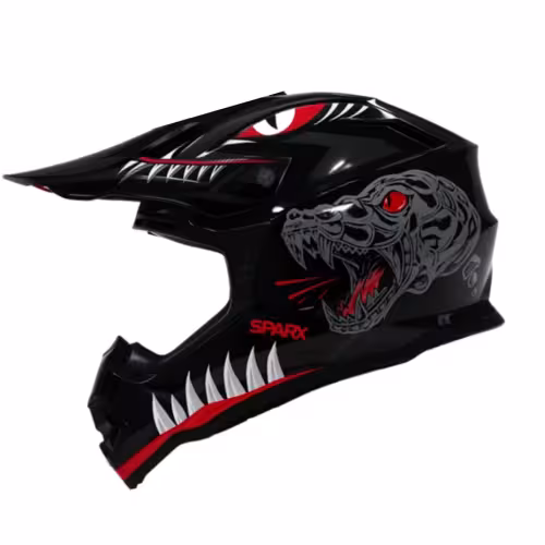 Мотошлем детский Sparx Jet Monster WS-905, черный, размер YL