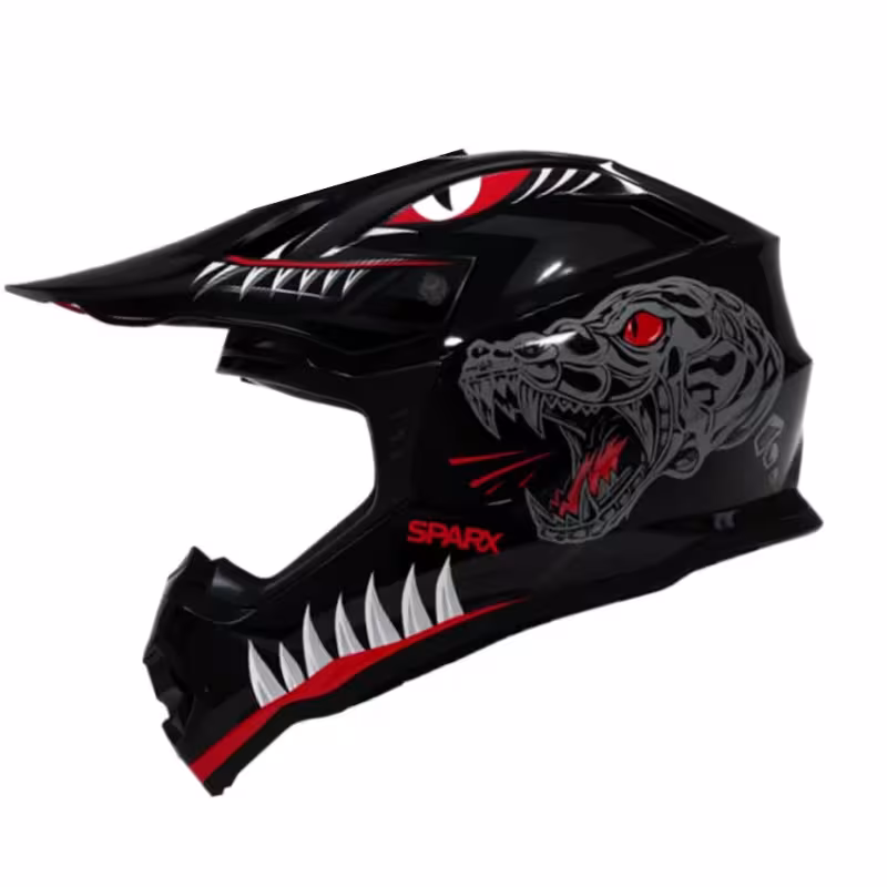 Мотошлем детский Sparx Jet Monster WS-905, черный, размер YL