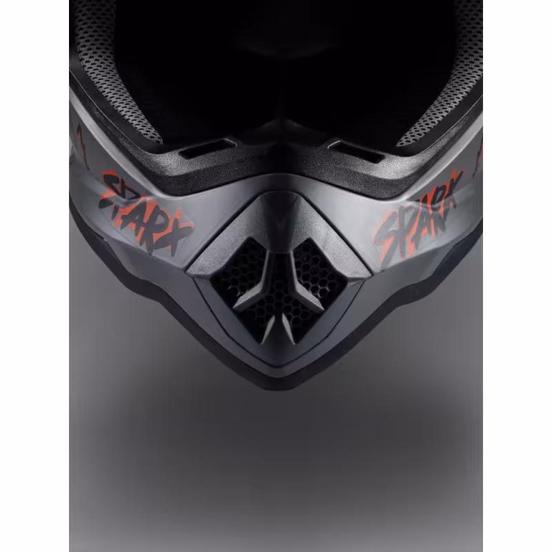 Мотошлем детский Sparx Jet Graffity WS-905, серый/оранжевый матовый, размер YS