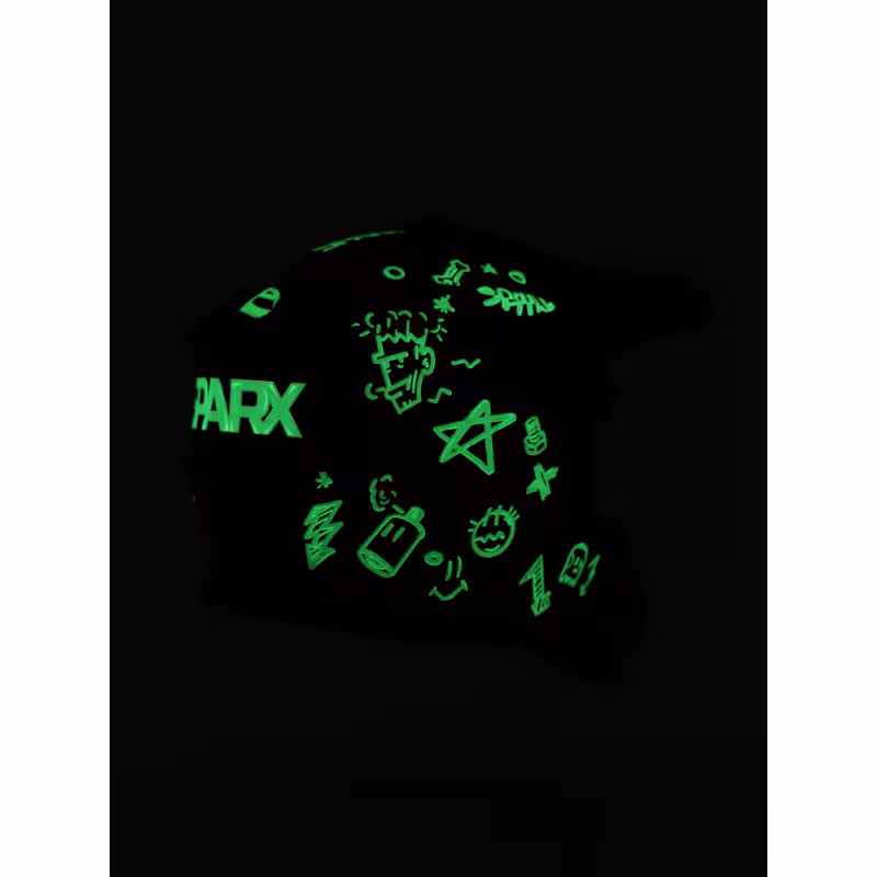 Мотошлем детский Sparx Jet Graffity WS-905, серый/оранжевый матовый, размер YS