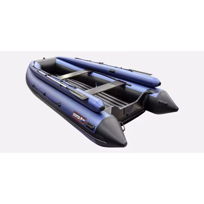 Надувная лодка ПВХ c фальшбортом Hunterboat 420 FA, НДНД, синий/черный