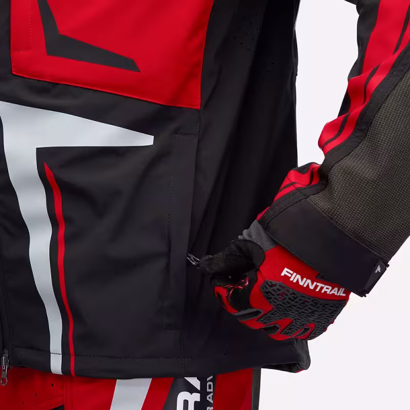 Мотокуртка мужская Finntrail Enduro 1308 Графит с красным (GraphiteRed), Софтшелл (Softshell), размер XXXL, 190-200 см