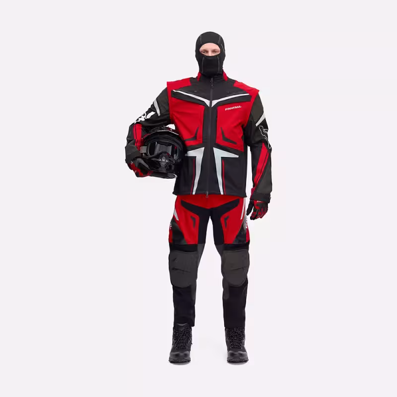 Мотокуртка мужская Finntrail Enduro 1308 Графит с красным (GraphiteRed), Софтшелл (Softshell), размер XXXL, 190-200 см
