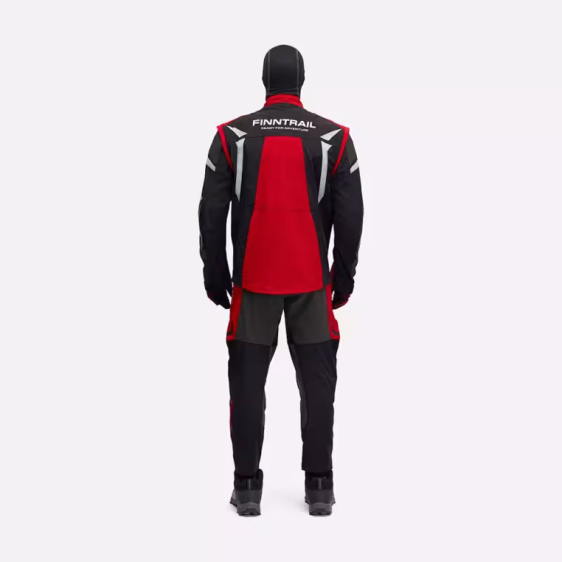 Мотокуртка мужская Finntrail Enduro 1308 Графит с красным (GraphiteRed), Софтшелл (Softshell), размер XXXL, 190-200 см