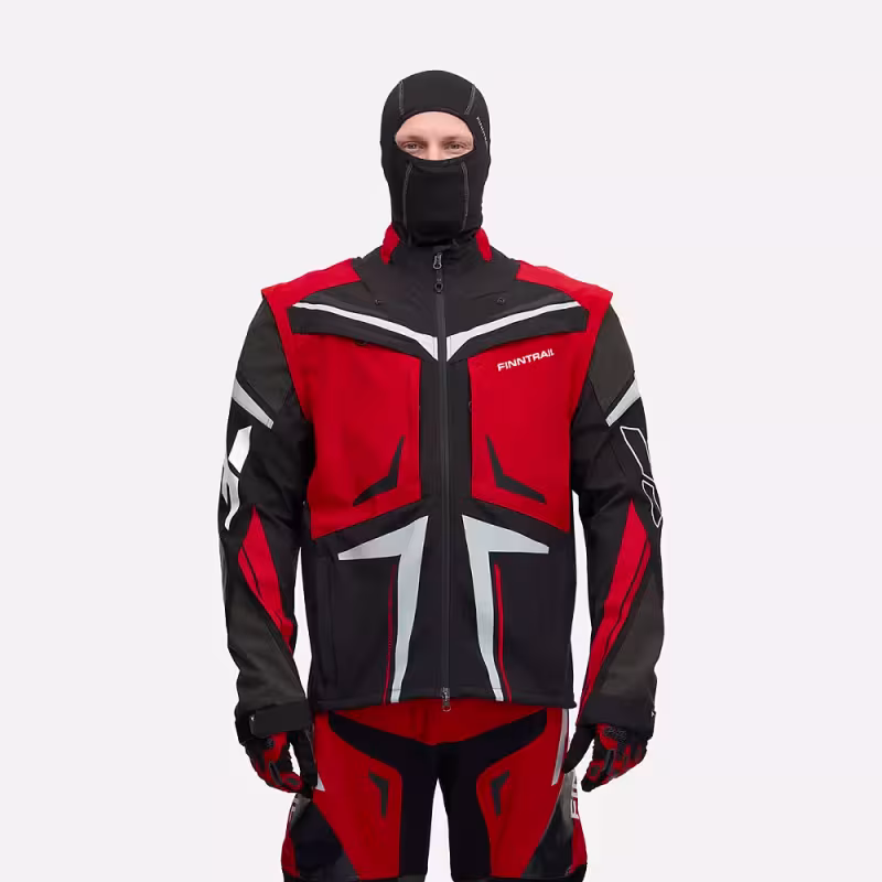 Мотокуртка мужская Finntrail Enduro 1308 Графит с красным (GraphiteRed), Софтшелл (Softshell), размер XXXL, 190-200 см