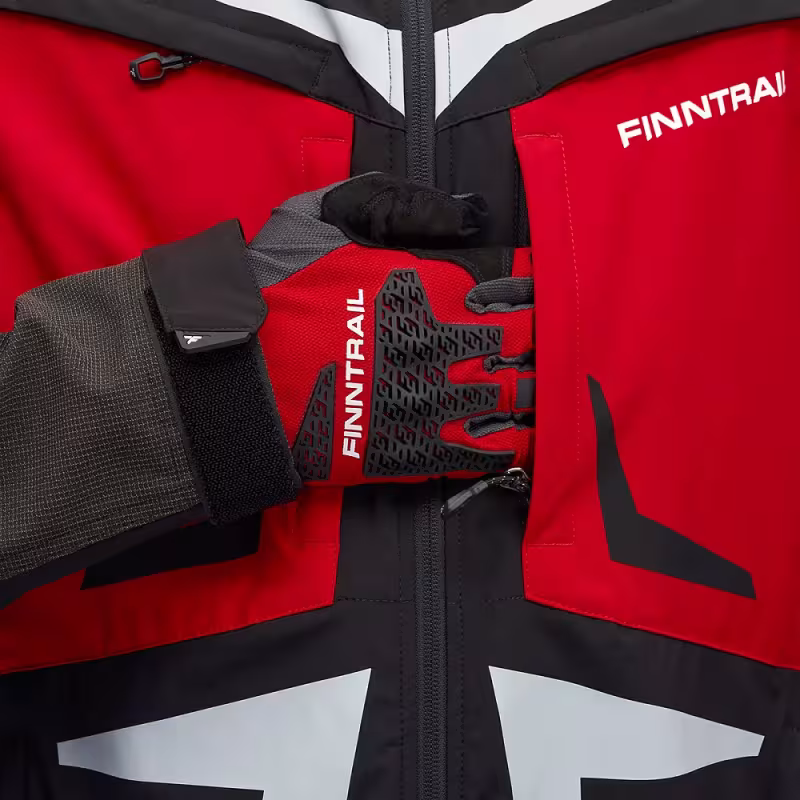 Мотокуртка мужская Finntrail Enduro 1308 Графит с красным (GraphiteRed), Софтшелл (Softshell), размер XXXL, 190-200 см