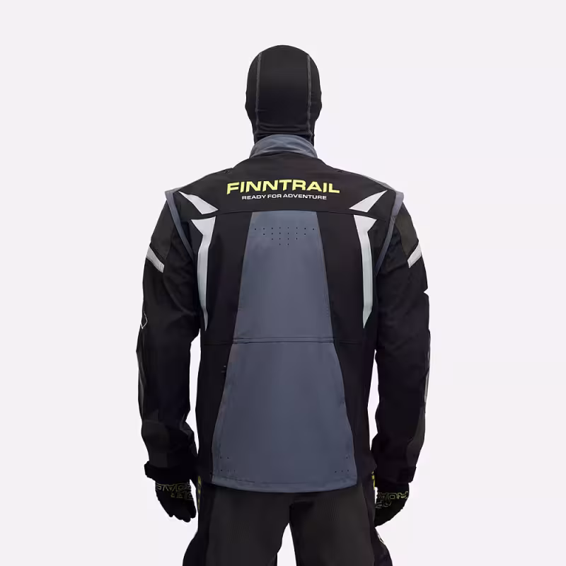 Мотокуртка мужская Finntrail Enduro 1308 Графит с желтым (GraphiteYellow), Софтшелл (Softshell), размер M, 170-180 см