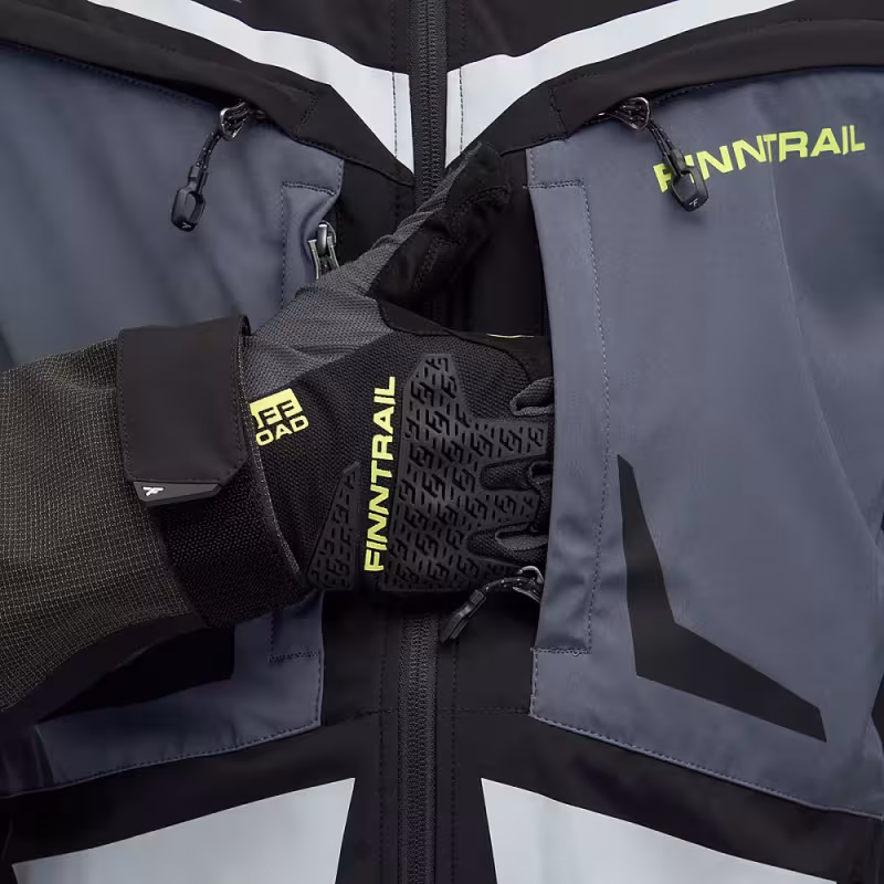 Мотокуртка мужская Finntrail Enduro 1308 Графит с желтым (GraphiteYellow), Софтшелл (Softshell), размер M, 170-180 см