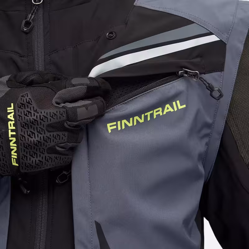 Мотокуртка мужская Finntrail Enduro 1308 Графит с желтым (GraphiteYellow), Софтшелл (Softshell), размер M, 170-180 см