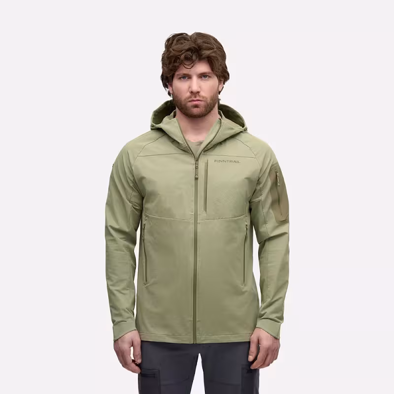 Куртка мужская Finntrail Stretchshell 1317 оливковый (Olive), Софтшелл (Softshell), размер 48-50 (M), 170-180 см
