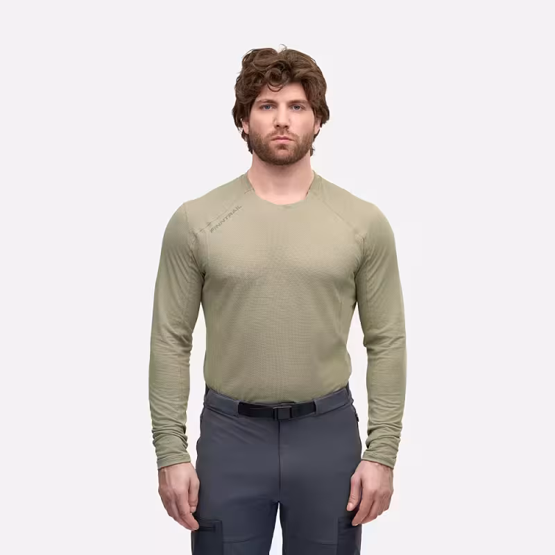 Лонгслив мужской Finntrail Liberty 1214 оливковый (Olive), полиэстер, размер 50-52 (L), 175-185 см