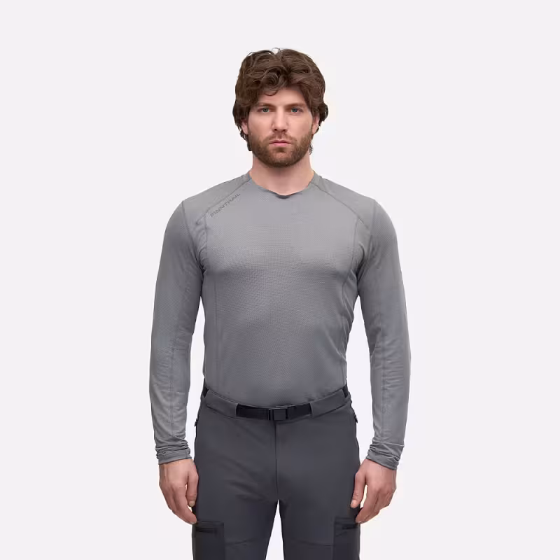 Лонгслив мужской Finntrail Liberty 1214 серый (Grey), полиэстер, размер 44-46 (S), 165-175 см