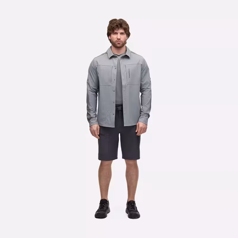 Рубашка мужская Finntrail Breeze 1212 Серый (Grey), Рипстоп (Ripstop), размер S, 165-175 см