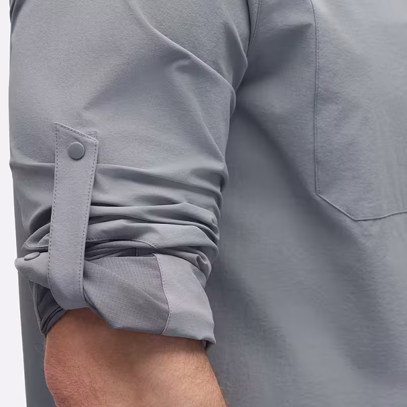 Рубашка мужская Finntrail Breeze 1212 Серый (Grey), Рипстоп (Ripstop), размер S, 165-175 см