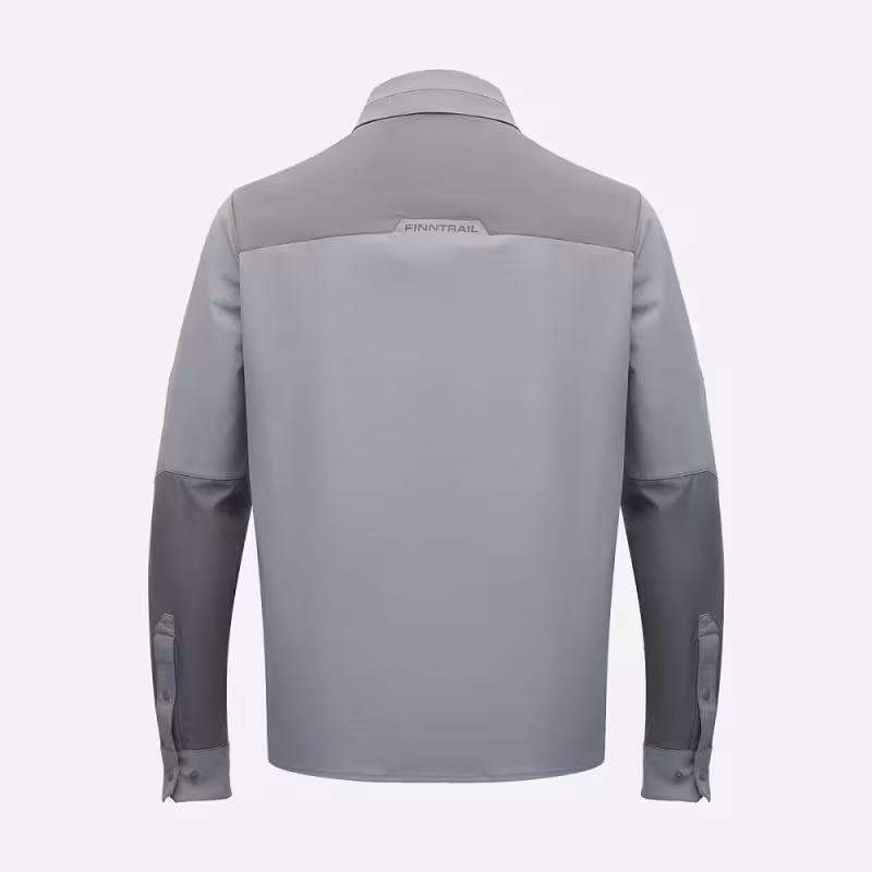 Рубашка мужская Finntrail Breeze 1212 Серый (Grey), Рипстоп (Ripstop), размер M, 170-180 см