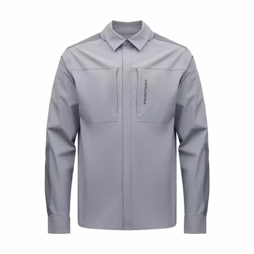 Рубашка мужская Finntrail Breeze 1212 Серый (Grey), Рипстоп (Ripstop), размер XL, 180-190 см