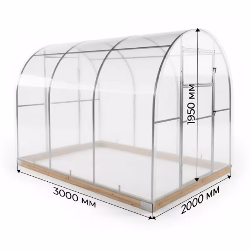 Каркас теплицы Дюймовочка 2х3х1.95 м, шаг 1 м