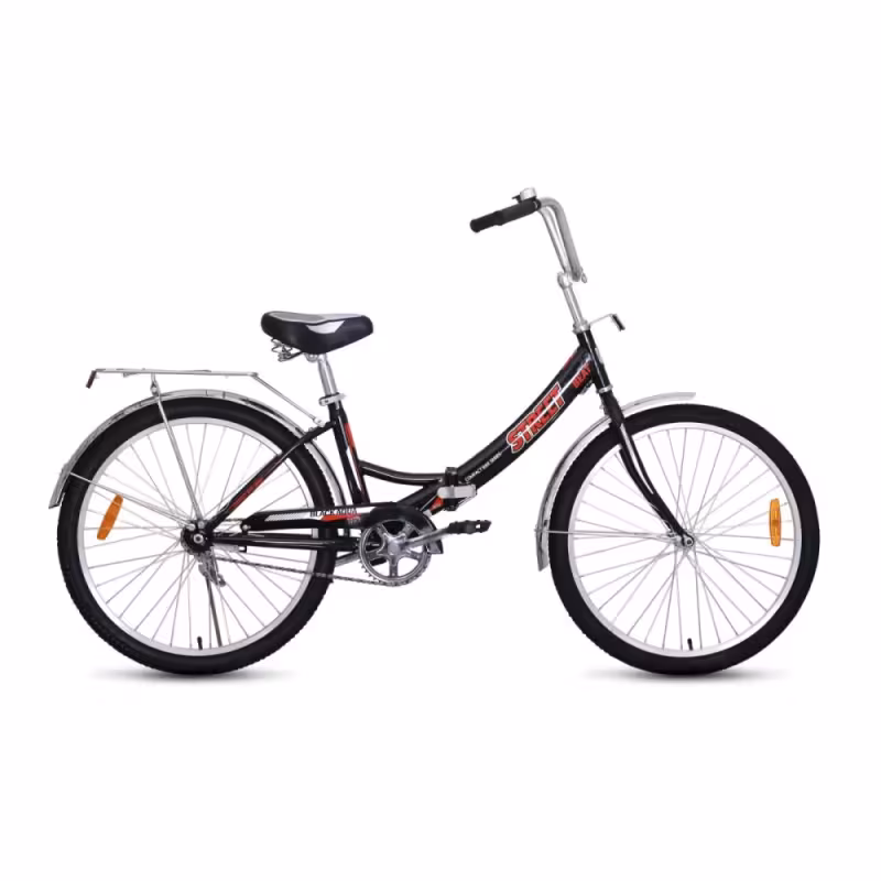Велосипед Black Aqua Street Beat 141, 24", 1 скорость, черный/красный