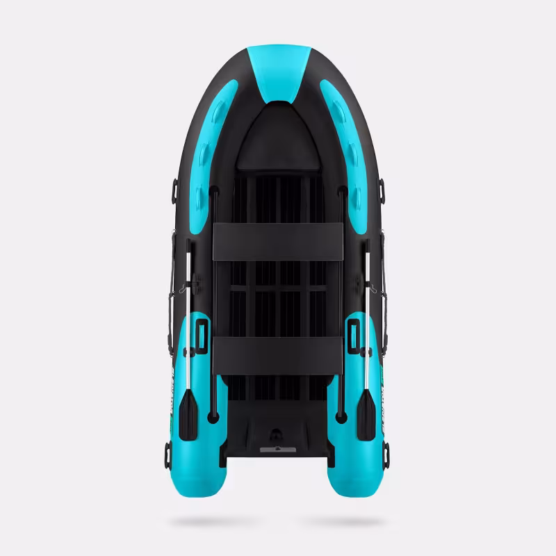 Лодка надувная РИБ Gladiator AL 380, бирюзовый/черный