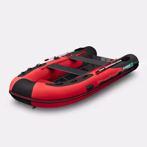 Лодка надувная РИБ Gladiator AL_A 420, красный/черный