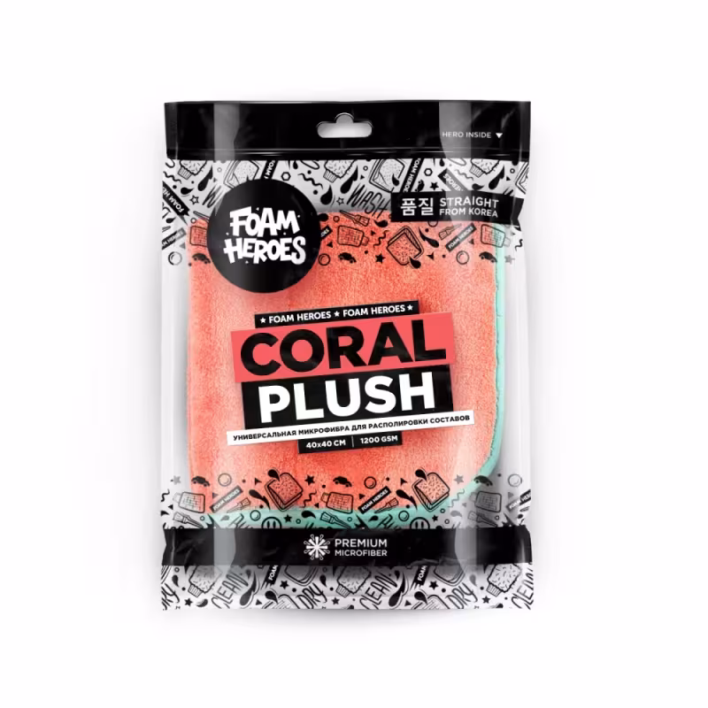 Салфетка из микрофибры Foam Heroes Coral Plush, 40х40 см
