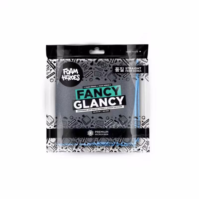 Салфетка из микрофибры для очистки стекол Foam Heroes Fancy Glancy, 40х40 см