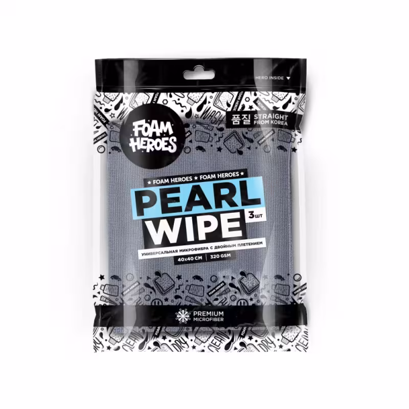 Салфетка из микрофибры Foam Heroes Pearl Wipe, 40х40 см, 3 шт