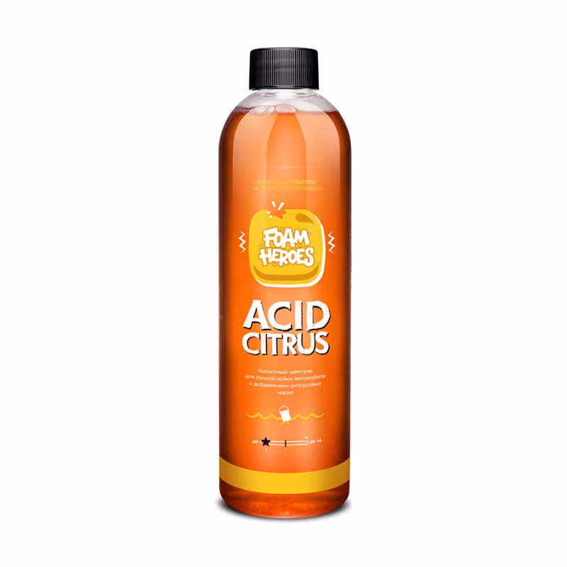 Автошампунь кислотный для ручной мойки автомобиля Foam Heroes Acid Citrus, 500 мл