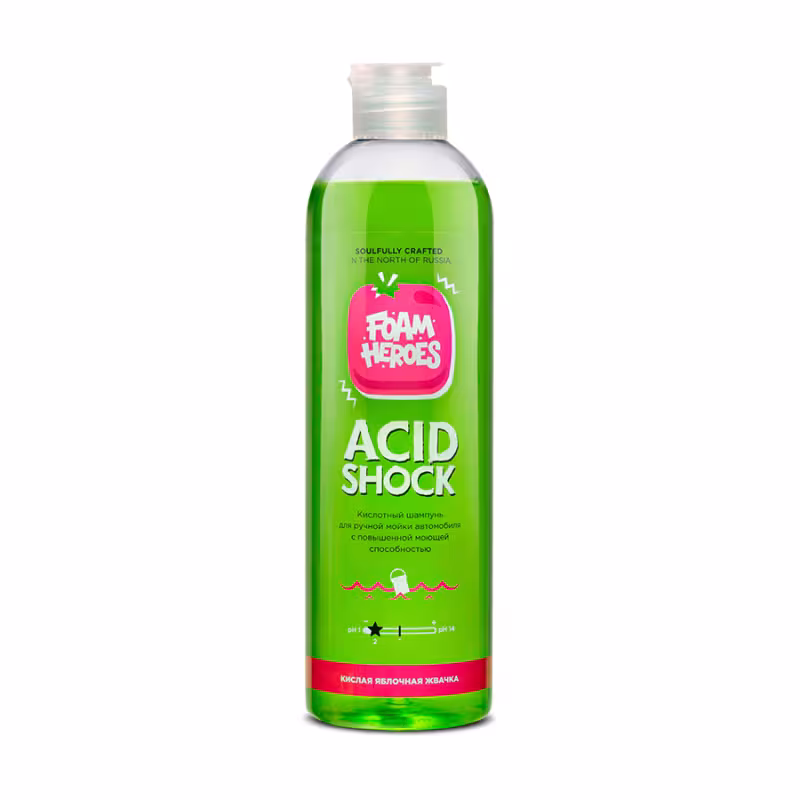 Автошампунь кислотный для ручной мойки автомобиля Foam Heroes Acid Shock, 500 мл