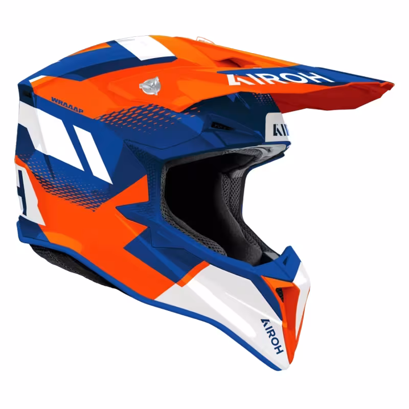 Мотошлем Airoh Wraaap Vision Orange/Blue Gloss, оранжевый/синий, размер L