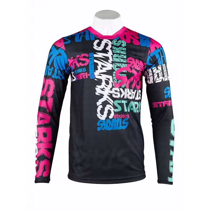 Джерси детское Starks Base Cross Kids, розовый/бирюзовый, размер S/22, 125-135 см