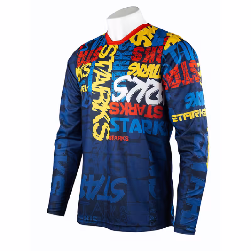 Джерси детское Starks Base Cross Kids, синий/красный, размер S/22, 125-135 см
