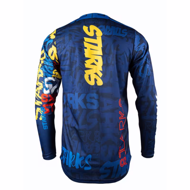 Джерси детское Starks Base Cross Kids, синий/красный, размер S/22, 125-135 см