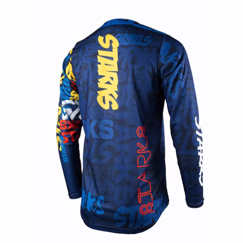 Джерси детское Starks Base Cross Kids, синий/красный, размер S/22, 125-135 см