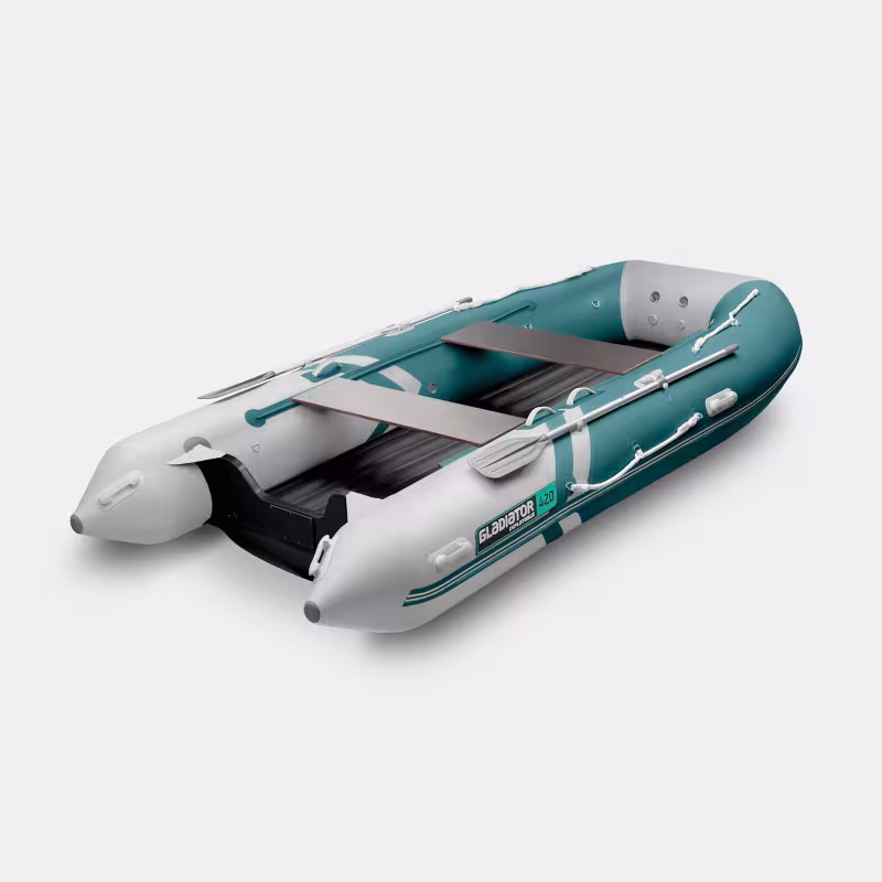 Лодка надувная ПВХ Gladiator E 420 S, НДНД, морской зеленый/белый