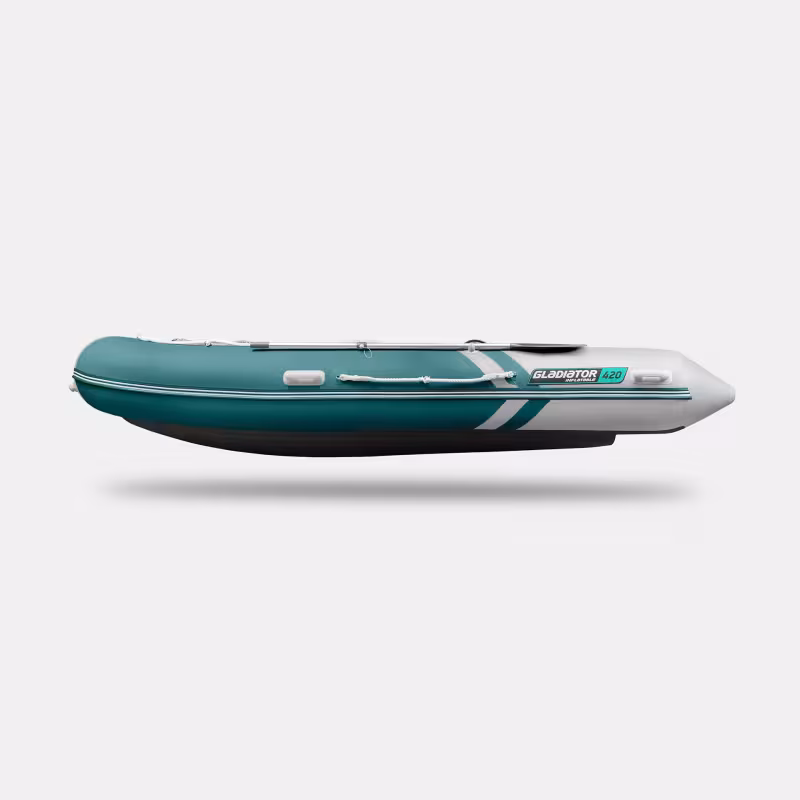 Лодка надувная ПВХ Gladiator E 420 S, НДНД, морской зеленый/белый