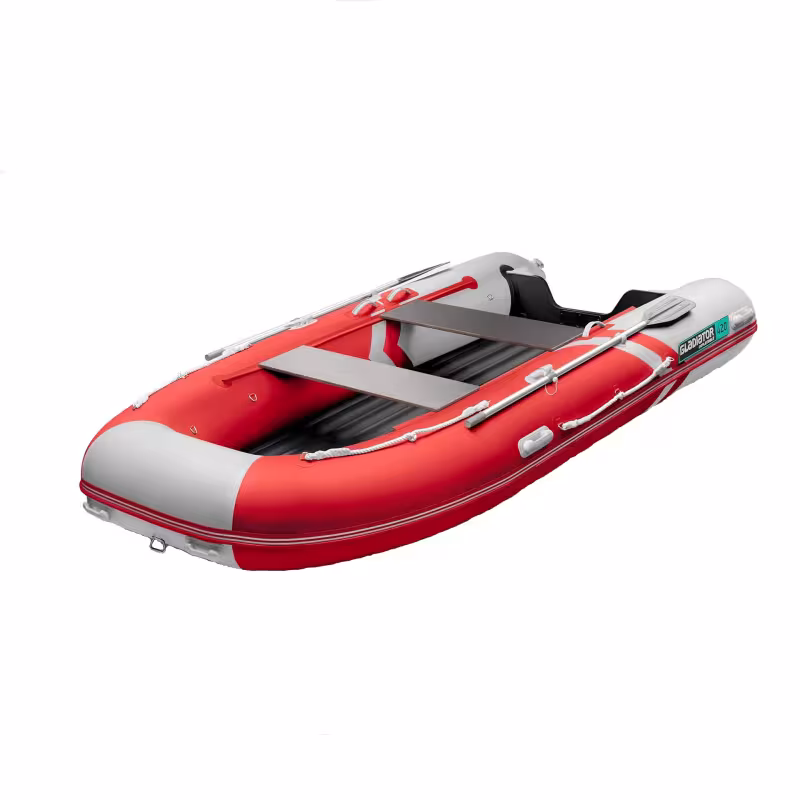 Лодка надувная ПВХ Gladiator E 420 S, НДНД, красный/белый