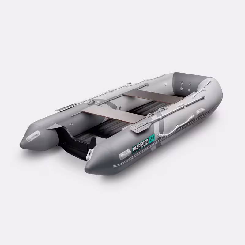 Лодка надувная ПВХ Gladiator E 450 S, НДНД, светло-серый/темно-серый