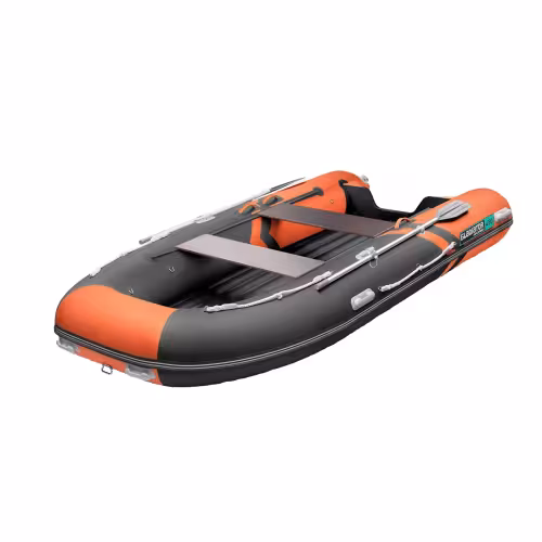 Лодка надувная ПВХ Gladiator E 450 S, НДНД, оранжевый/темно-серый