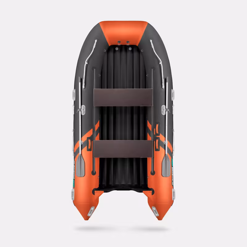 Лодка надувная ПВХ Gladiator E 450 S, НДНД, оранжевый/темно-серый